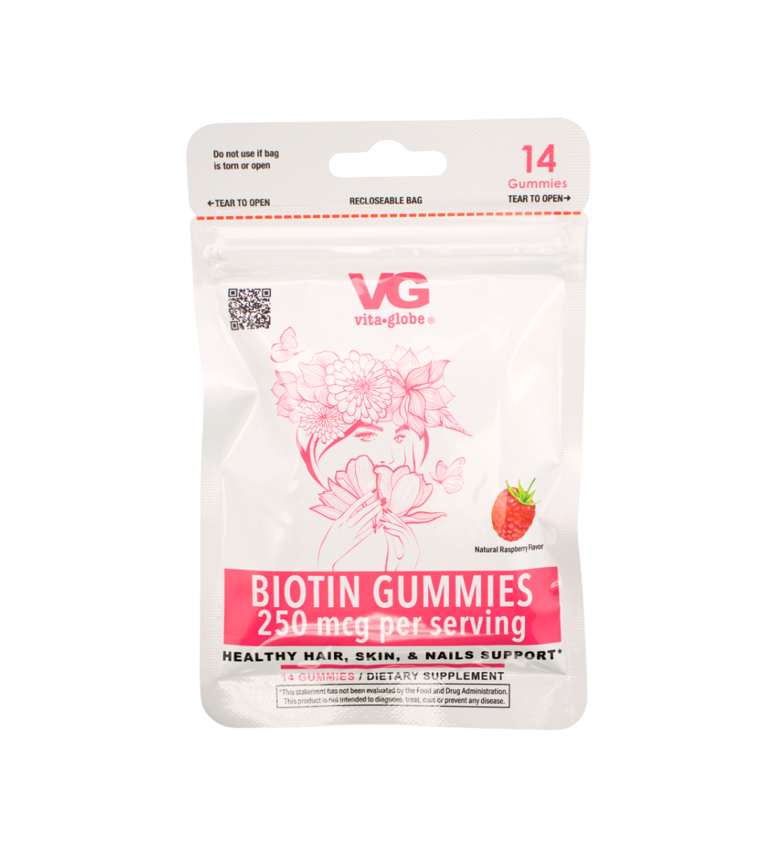Biotin - Front Vita Globe Biotin Vitamin Gummies (14ct)