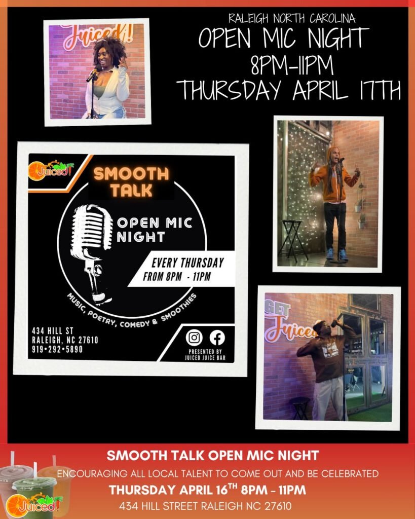 Flyer for Smooth Talk Open Mic