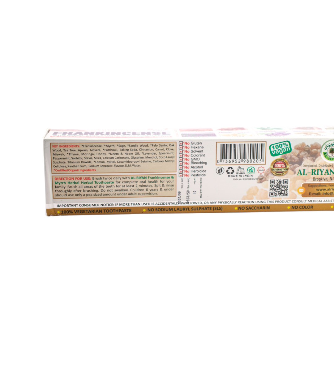 ALRIYAN's Frankincense Herbal Toothpaste (7.5oz) - Image 3