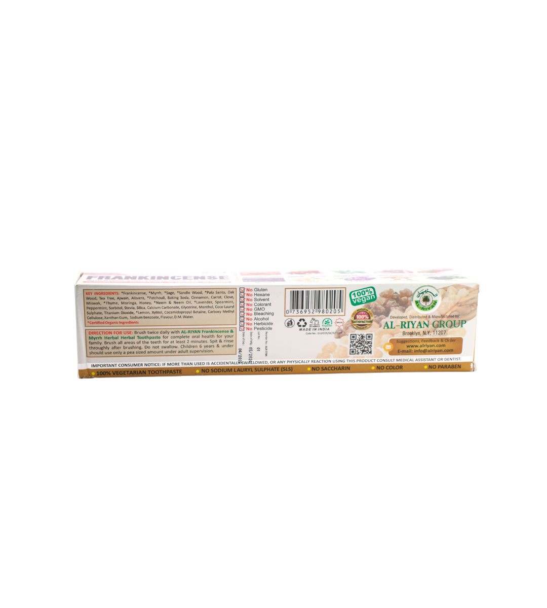 ALRIYAN's Frankincense Herbal Toothpaste (7.5oz) - Image 2